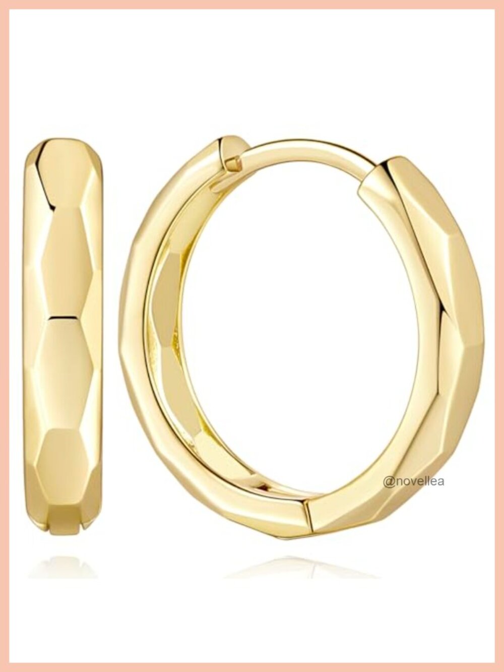 14K Gold Plated Chunky Hoop Earrings Hypoallergenic 20mm Women